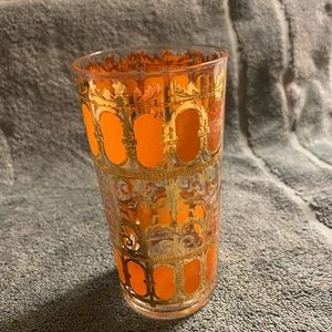 7 Highball Glasses Vintage Culver Orange and Hold